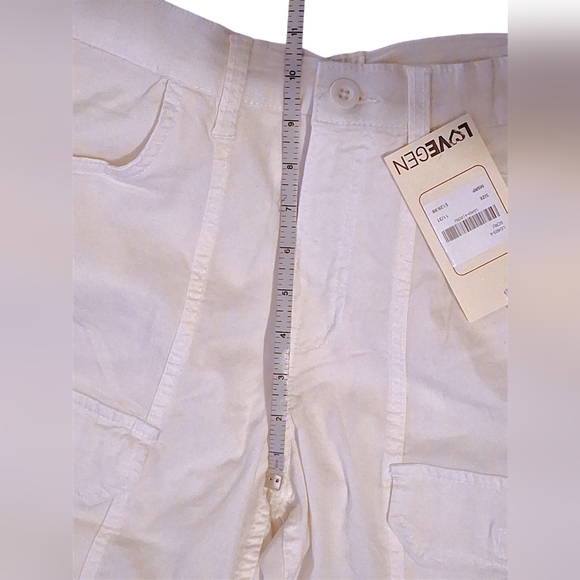 LoveGEN straight leg cargo pants off white NWT size 11 - Picture 15 of 16